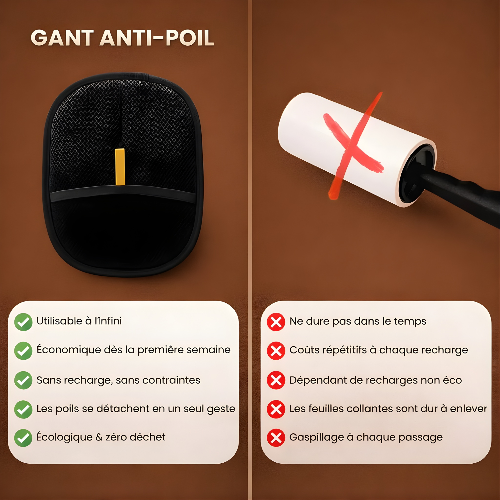 Gant anti-poils réutilisable chien & chat | Poiluxe
