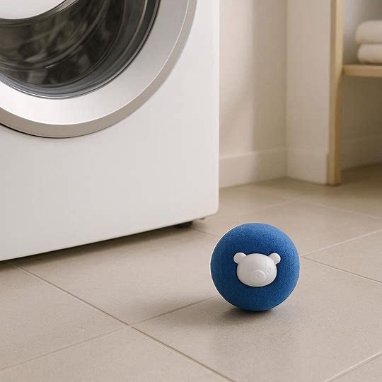 Balle anti-poils double face montrant deux textures différentes pour chien chat