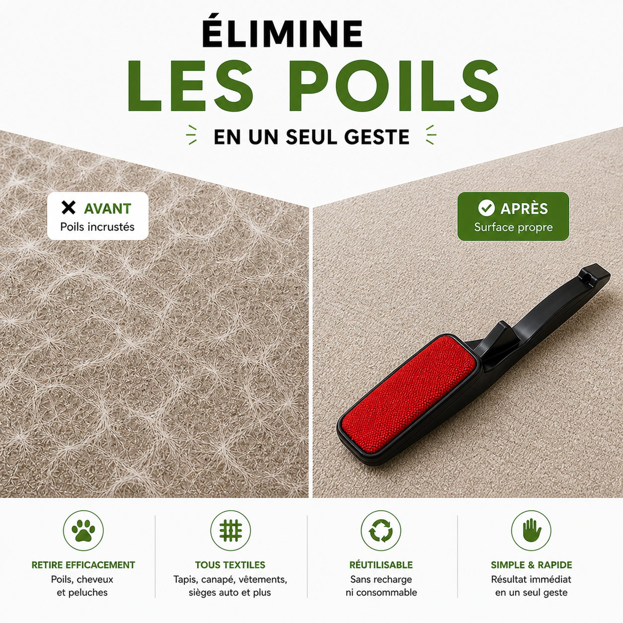 Brosse statique magique – Poiluxe