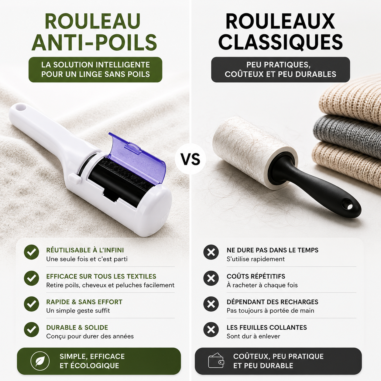 Rouleau Anti-Poils Réservoir Réutilisable – Poiluxe