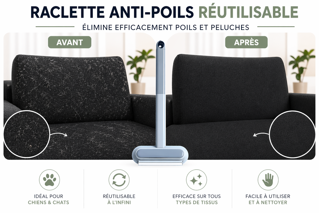 Brosse Anti-Poils Manche Long Autonettoyante – Poiluxe