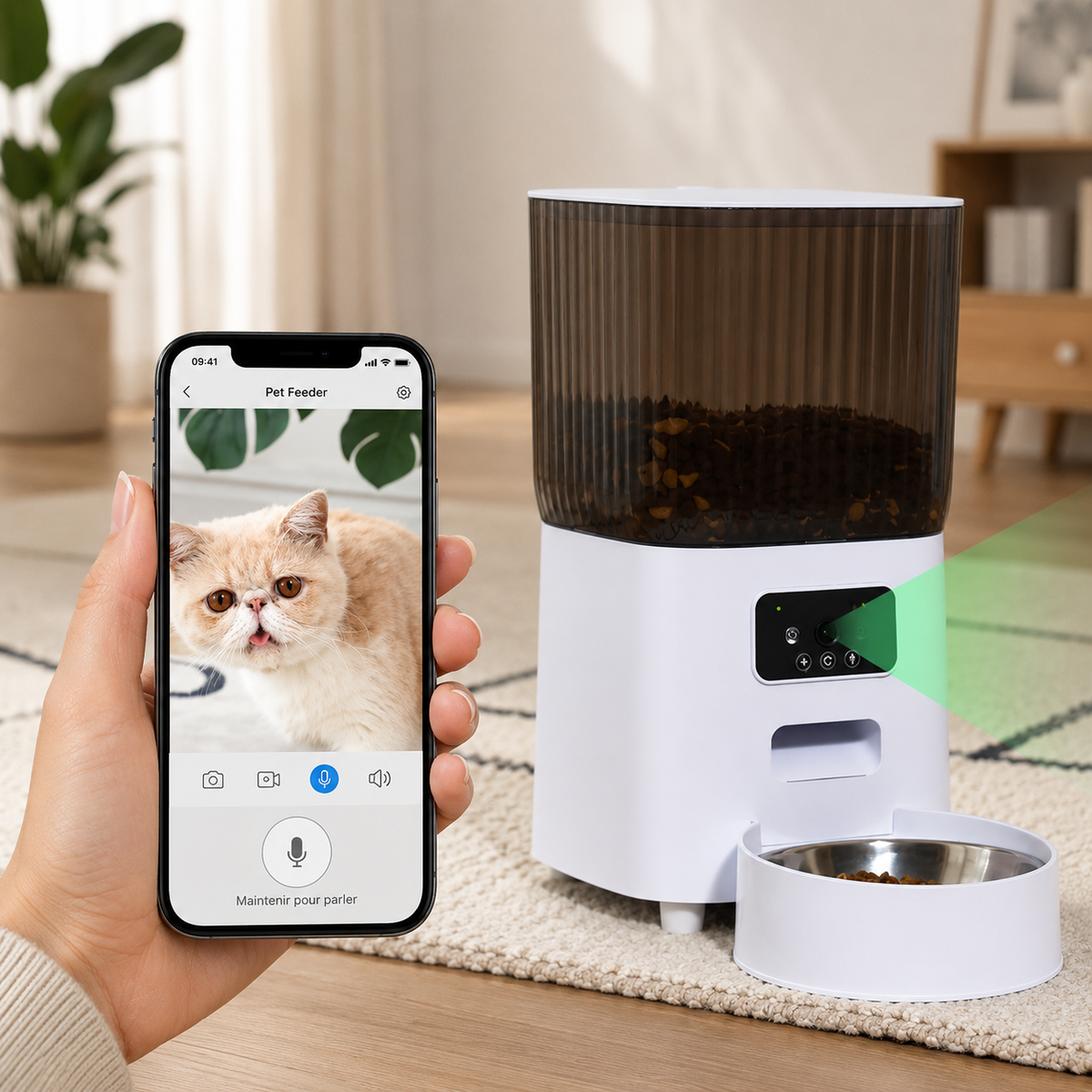 Bol inoxydable distributeur automatique croquettes chat