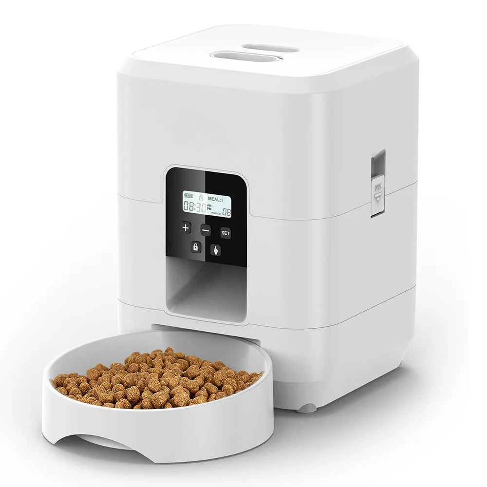 Distributeur automatique croquettes chat compact facile à installer sans câble