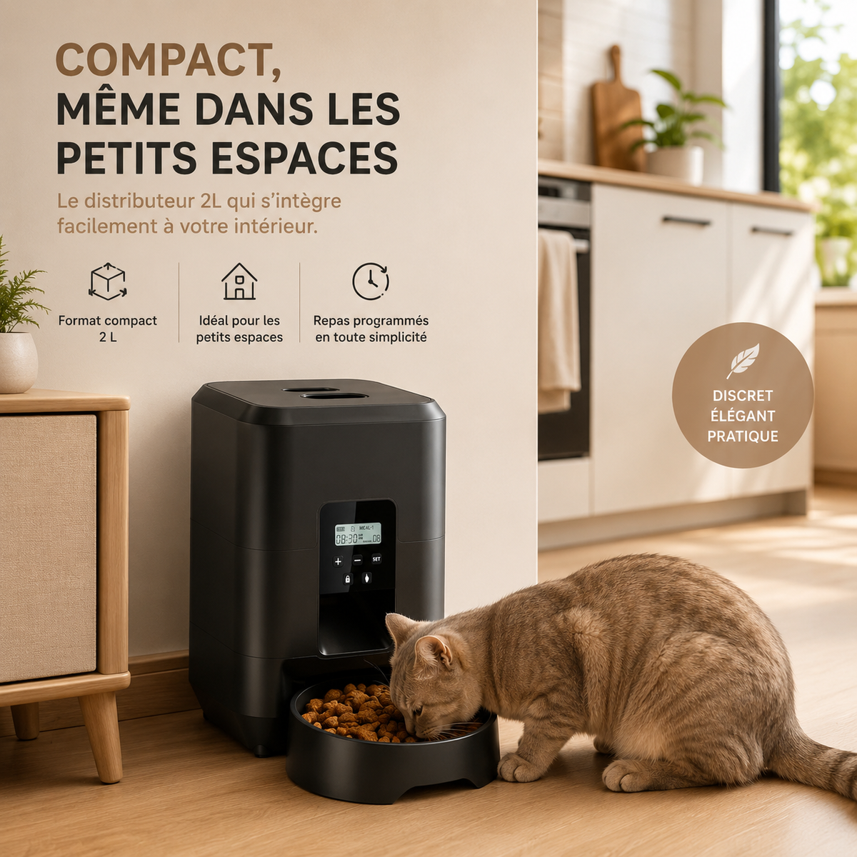 Distributeur automatique croquettes chat version WiFi connectée