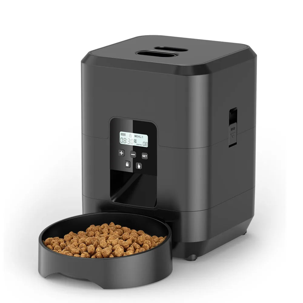 Mini distributeur automatique croquettes chat noir