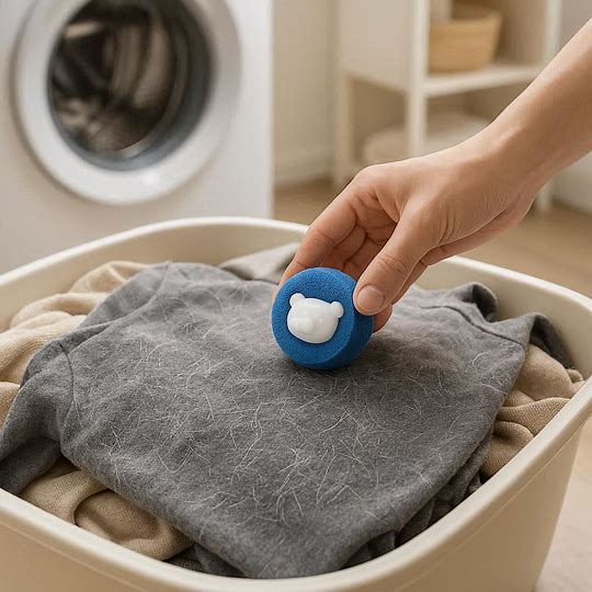 Balle anti-poils réutilisable picots mousse capturant poils efficacement linge