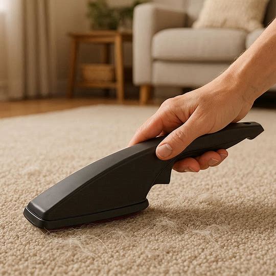 Brosse portable Poiluxe efficace poils incrustés moquette épaisse