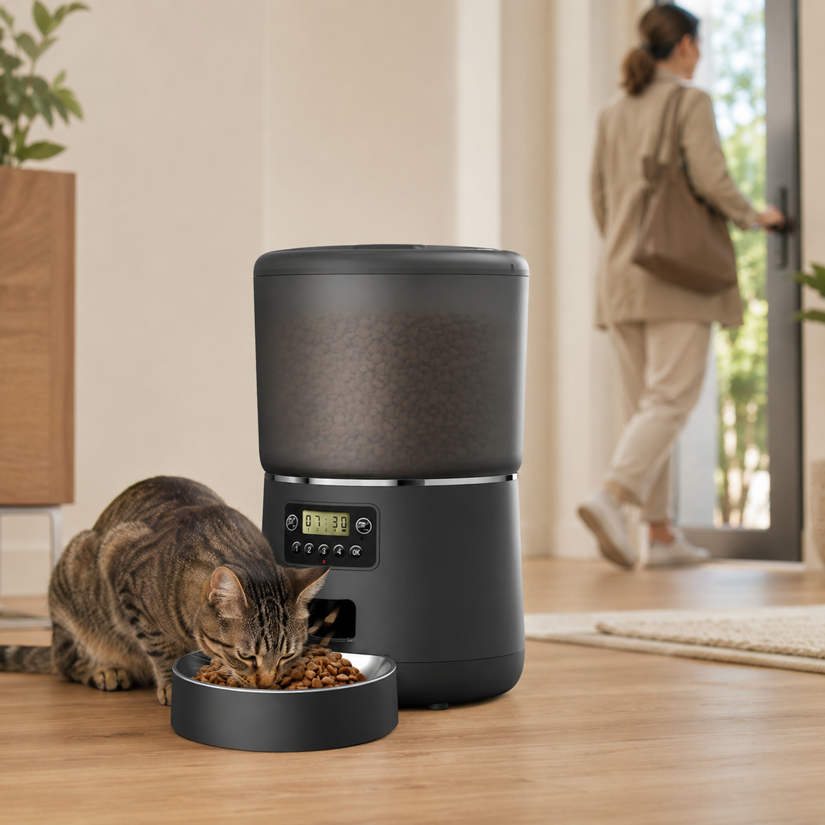 Distributeur croquettes chat programmation simple sans application