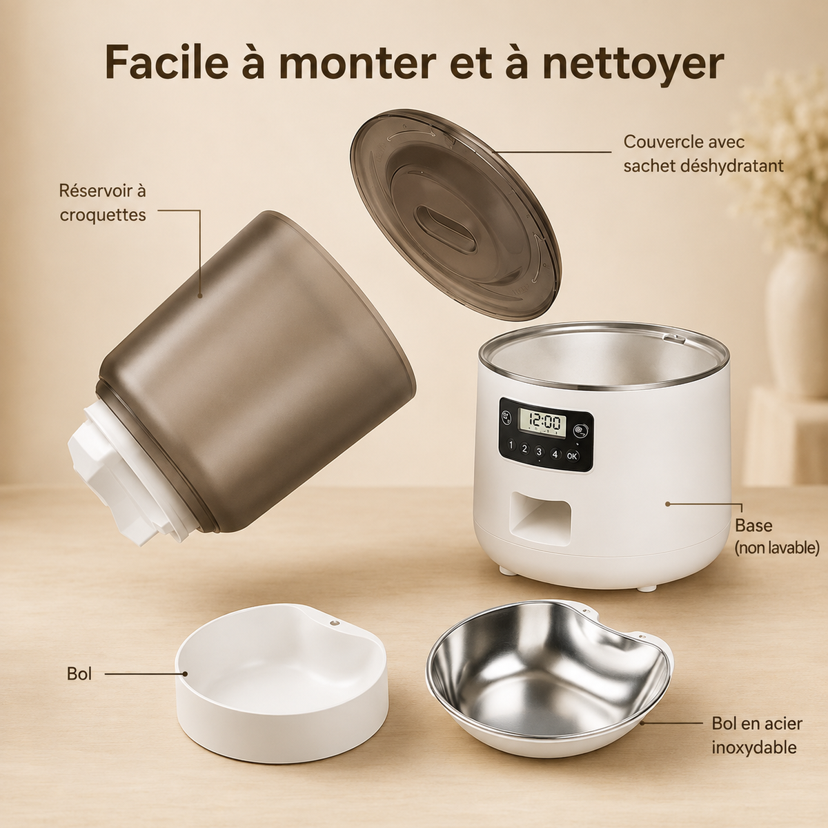 Réservoir 4 litres distributeur automatique pour chat