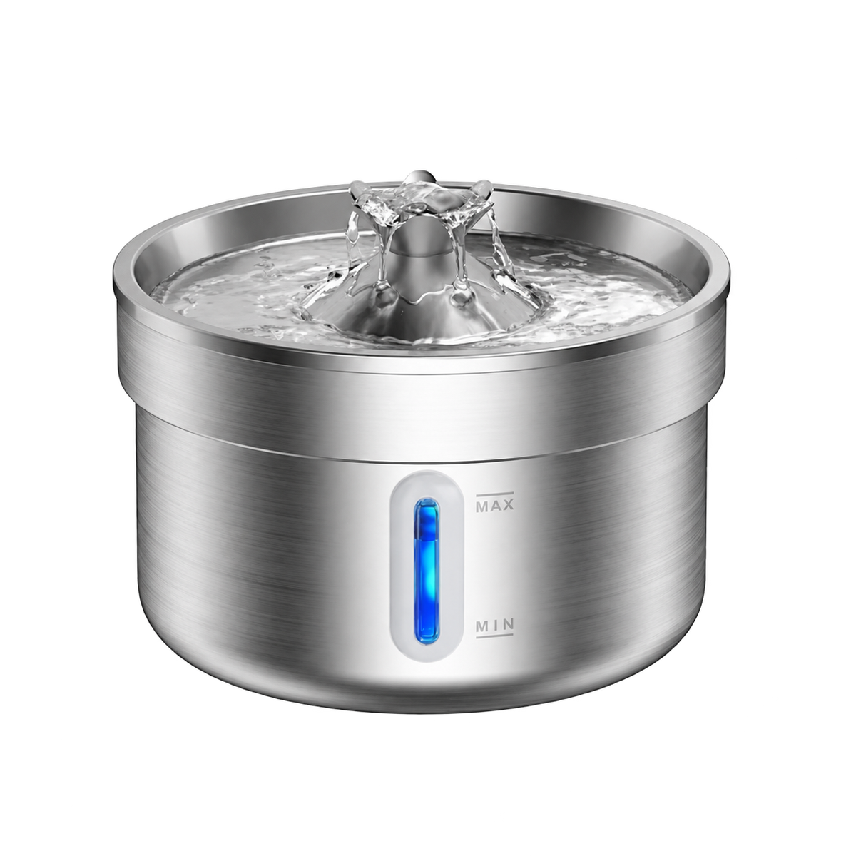 Fontaine à Eau Design pour Chat - Cascade Centrale, Acier Inoxydable | Poiluxe™