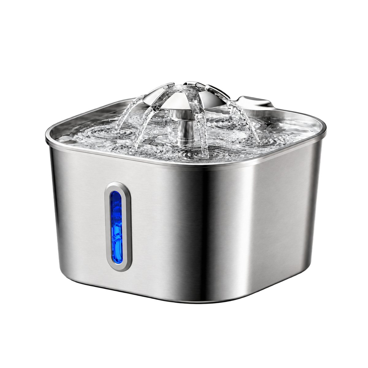 Fontaine à Eau Cascade XL pour Chat - 2,2L, Acier Inoxydable | Poiluxe™