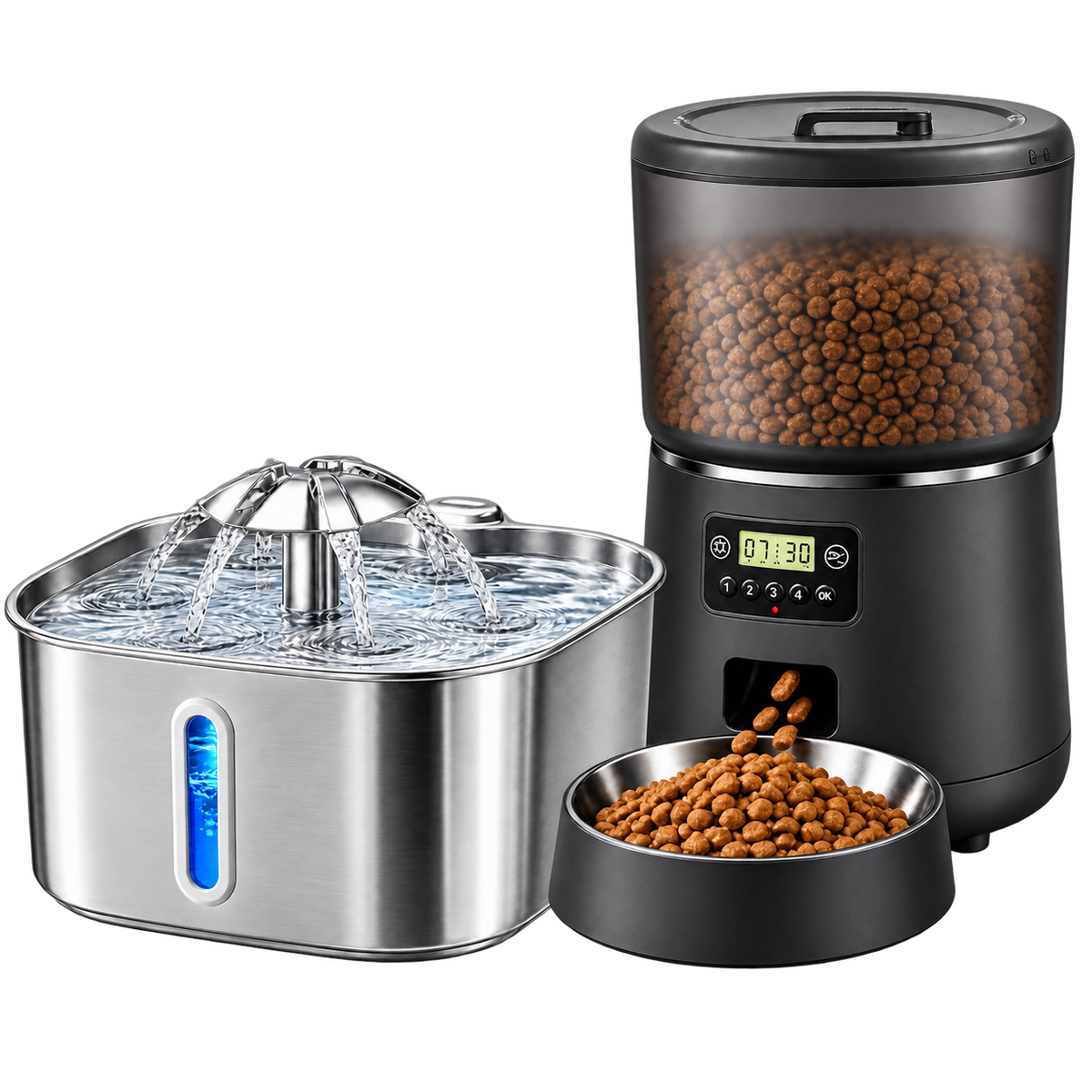 Pack Découverte - Fontaine à Eau + Distributeur Automatique pour Chat | Poiluxe™