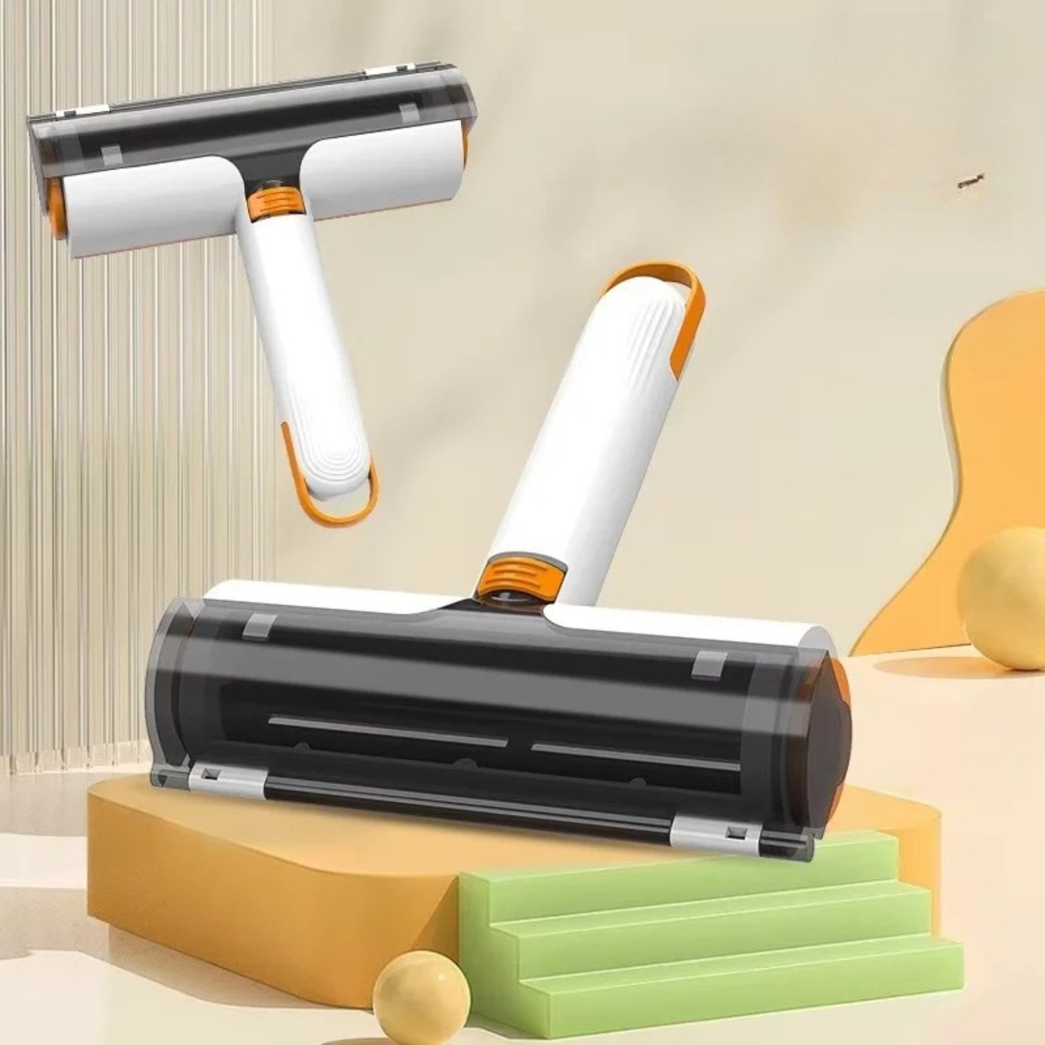 Rouleau anti-poils avec bac réutilisable nettoyant canapé en tissu