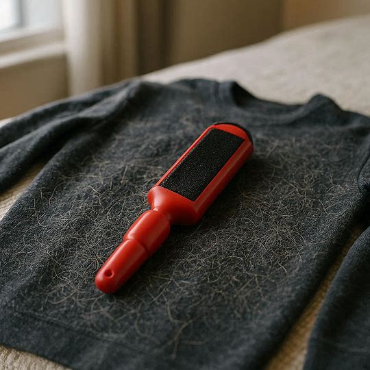 Rouleau anti-poils réservoir ouvert montrant système auto-nettoyant innovant