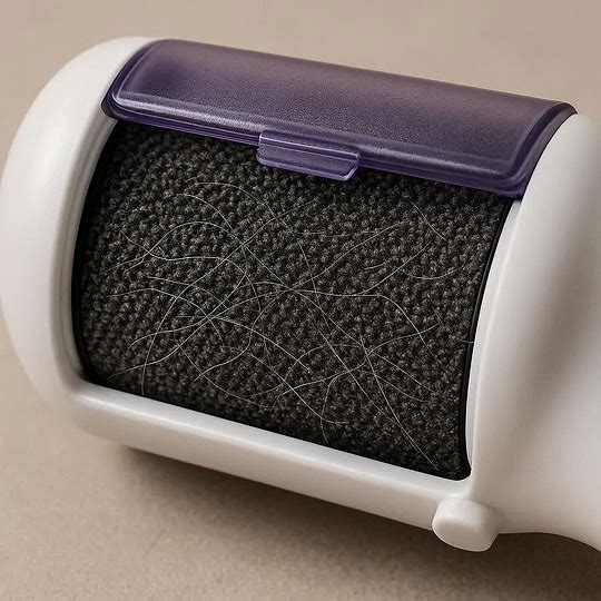 Rouleau anti-poils réservoir Poiluxe nettoyant vêtements noirs de poils chat